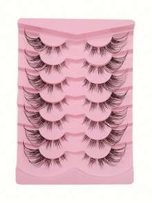 7 Pairs Of Transparent Stem False Eyelashes, Interpreting The Naturally Curled "Slanted Flying Mango Eyes" Makeup - View 2