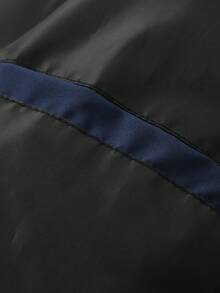 男士轻便立领字母印花街头休闲运动夹克，适合春秋季穿着，摩托车夹克，骑行夹克。 - 藏蓝色 - 查看 11