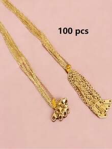 10pcs/20pcs/50pcs/100pcs 18K Gold Plated Stainless Steel High Quality O-Ring Chain With Lobster Clasp Extension Chain, DIY Necklace Making Supplies - Necklace - View 20