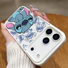 Miniso 可爱史迪奇卡通印花手机壳 透明磁吸手机壳 | 奢华防摔亚克力保护壳，适用于 iPhone 17 Pro Max/17 Pro/17 Air/17/16/15/14/13/12/11/X/XS Pro/Pro Max 系列，日常使用和送礼佳品，iPhone 17 Pro Max 手机壳，iPhone 17 Pro 手机壳，iPhone 17 手机壳，圣诞礼物，送给女朋友，送给心仪之人，初秋时尚。 - 白色 - 查看 2