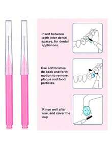 10/5pcs Teeth Cleaning Brush, Interdental Brush, Toothpick, Oral Care Brush, Dental Cleaning Tools, Eyelash Brush - Multicolor - View 5