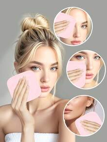 3/6/12 piezas Almohadillas reutilizables para desmaquillaje con diseño de ribete, toallitas desmaquillantes lavables - Multicolor - Ver 1