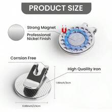 Ball Marker Hat Clip Magnetic Value 3 6 9 12 Pack Set Silver Durable Removable Attaches Easily To Hats Caps Belt - 6 Pcs-silver - View 4