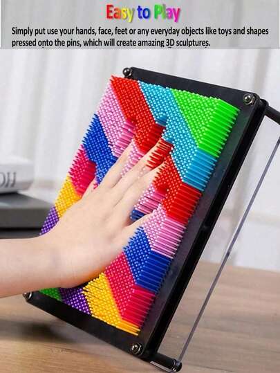 1个彩虹3D美甲板，手印可更换美甲图案创意艺术玩具，派对生日圣诞礼物