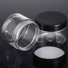 9pcs - Diameter 7cm Plastic Storage Bottle With Lid Pigment Subpacking Bottle Cream Facial Mask Bottle Eye Cream Face Cream Bottle PET Wide Mouth Transparent Trial Small Subpacking Bottle Travel Cosmetics Subpacking Bottle - Black and White - View 4