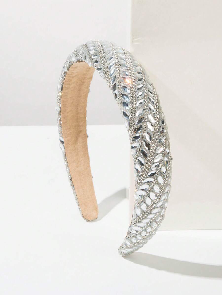 1pc Luxury Versatile Full Crystal Headband, Sparkling Gemstone Decor, Elegant Accessory Suitable For Formal Occasions Hairband Hair Hoop