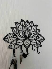 CIFbuy 1pc Metal Wall-Mounted Coat Rack, Modern Floral Design Decorative Clothes Hanger, Wall-Mounted Storage Rack Hook, Home Bedroom Wall Decor, Suitable For Modern Home Decor, Bedroom Decor, Bathroom Decor, Waterproof, Rust-Proof, Durable, Wall Decoration - Multicolor - View 11