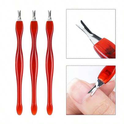 10pcs Stainless Steel Cuticle Pusher & Remover, Nail Care Tools