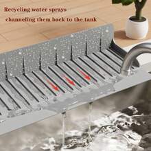 Silicone Sink Splash Guard, Raised Barrier To Prevent Water Splashing, Keeping The Countertop Dry And Tidy, Black/Gray. - Multicolor - View 4