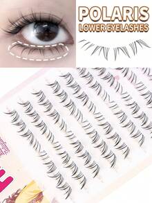 80pcs C Curl Lower Lashes, Soft Natural Looking Lower Eyelashes For Beginners, Voluminous Curled, Versatile Sweet & Edgy Lower Lashes With Strong Vividness, Cute Fresh Cartoon Series Segmented Bottom False Eyelashes - C - View 1
