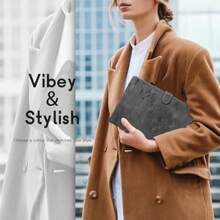 Funda para Xiaomi Redmi Pad 2 Pro 12.1" 2025 Cuero de PU Case con función de Soporte con Ranura para Tarjetas con portalápices Carcasa para Redmi Pad 2 Pro Negro - PgyNegro - Ver 5