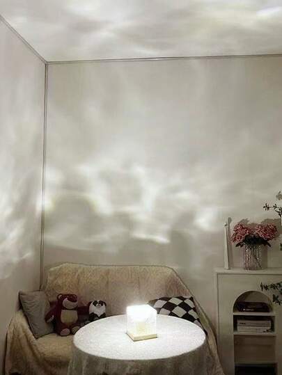 1pc 16 Color Aurora Borealis Night Light, Square Projection Lamp With Touch/Remote Control, USB Powered, Suitable For Bedroom/Gaming Room/Home Theater/Ceiling/Birthday/Party