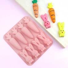 1个兔子胡萝卜蛋糕模具，复活节主题巧克力和糖果模具，长冰淇淋桶 - 查看 7