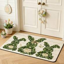 Easter Door Mat, Cute Rabbit Non-Slip Floor Mat Indoor Entryway Floor Rugs Home Decor - Green - View 3