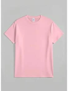 Oversized Women's Casual Overstimulated Graphic Short Sleeve T-ShirtNew Stylish T-Shirt-Summer Apparel, Unisex, Vintage Heavyweight Loose Washed T-Shirt, Suitable For Outings, Casual Street-Style Top - 粉色 - 查看 16