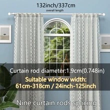 0.748 Inch Metal Curtain Rod/Roman Rod, Max Length 45inch-147inch, Adjustable Length, Fits 1m, 2m, 3 Meters Window Curtain Rod Track Set, Can Be Used As/Shade Rod/Sheer Curtain Rod/Shower Curtain Rod, Wall Mounted Installation, Modern Classic Decor Style - Multicolor - View 30