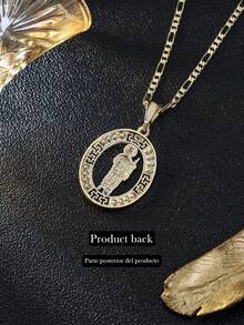 1件男士嘻哈圣犹大吊坠项链，信仰主题饰品，适合日常佩戴、送礼或派对、祈祷、复活节等场合。 - 聖裘德 - 查看 5