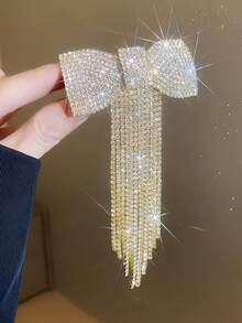 1个水晶蝴蝶发夹，奢华长流苏发夹 - 彩色 - 查看 5