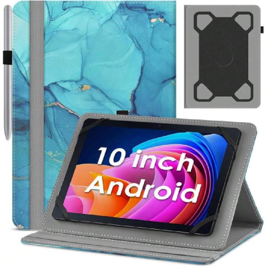 - Universal 10-Inch Tablet Case, Protective Case For 10.1-Inch Android Tablets, Protective Case For 9.6 To 10.5-Inch Tablets (Green Marble), 42531539 - Baby Blue - View 1