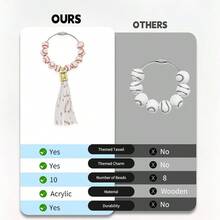 2 Pcs Tennis Beaded Charms With Tassels Bogg Bags - Sporty Beach Bag Accessories, Compatible With Simply Other Rubber Beach Bags - 升級版網球 - 查看 6