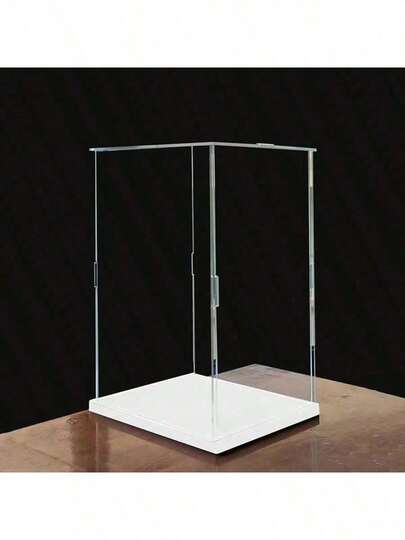1pc Transparent White Acrylic Display Case, High-Definition Assembly Box - Dust-Proof Storage Box, Suitable For Figurines, Models, Dolls - Art Collection Display Shelf