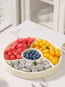 Wavy Fruit Plate, Luxury Lightweight Divided Snack Tray, Kitchen/Living Room Candy/Nut/Fruit Plate, High-End Fashion - Multicolor - View 7
