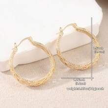 Vintage Copper Gold Flower Hoop Earrings - Gold - View 6