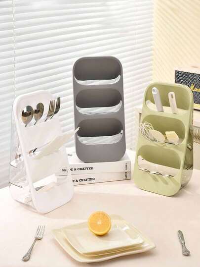 1/2个斜面桌面笔筒，可爱笔筒，粉色笔筒，趣味笔筒，马克笔收纳盒，厨房可拆卸刀叉勺收纳盒，餐具抽屉盒，厨房餐具收纳盒，叉刀筷沥水架，餐具架，多功能收纳盒，可存放笔、文具、马克笔等