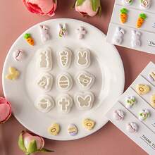 9pcs/Box Mini Cartoon Soft Clay Earring Mold, Cute Rabbit & Sheep Shaped Clay Earring Pendant DIY Craft Tool Kit, Suitable For Beginners And Jewelry Artists, Polymer Clay Earring Making Tool, Clay Jewelry Making Set - White - View 2
