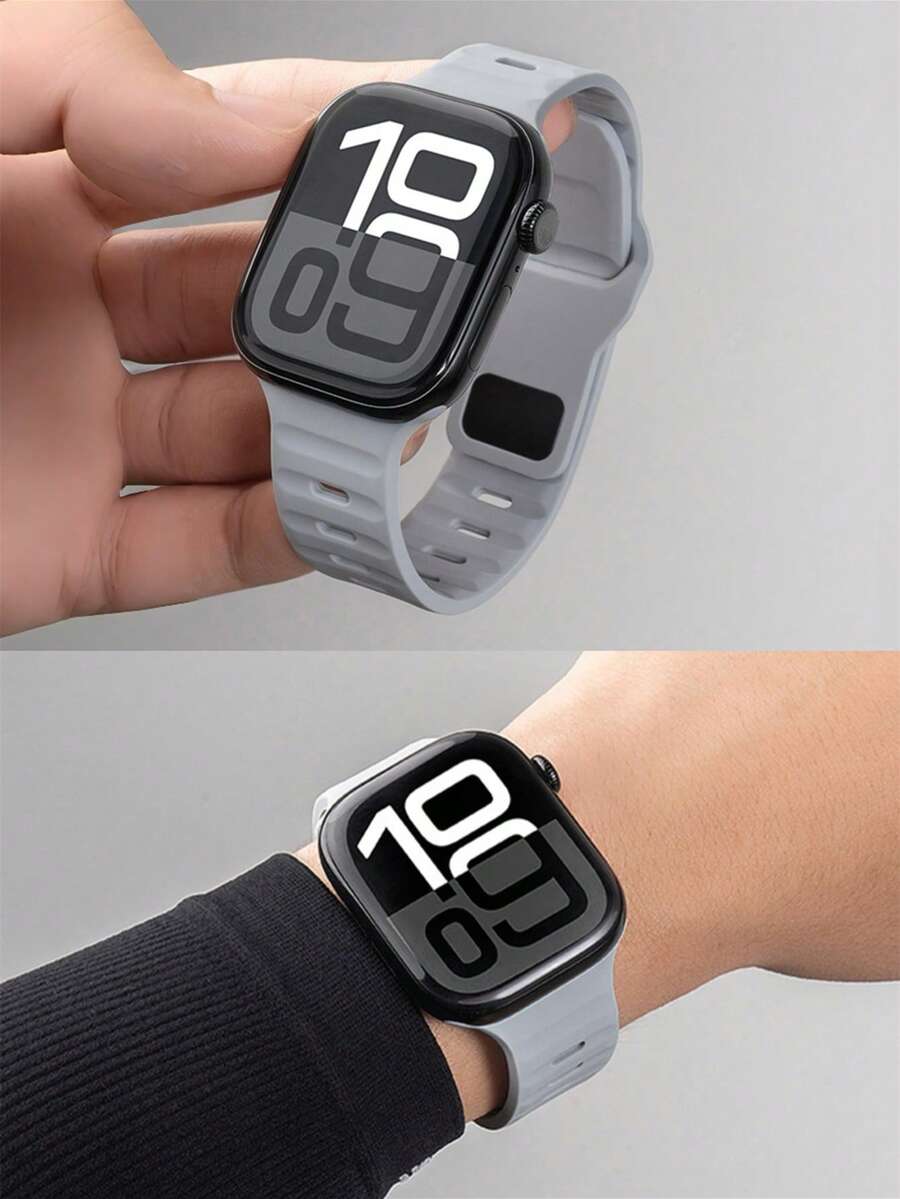 1条运动硅胶表带，兼容 42mm、38mm、40mm、41mm、44mm、45mm、46mm、49mm，时尚智能手表替换表带，适用于Series Ultra2、Ultra SE2、SE 11、10、9、8、7、6、5、4、3、2、1，男女通用