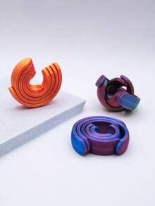 1pc Star Realm Decompression Disk Rotating Ring Pressure Reducing Toy - Colorful Stripes And Vortex Patterns, 360° Spiral Polygon Rings | Suitable For Use In Offices And Homes, Fingertip Pressure Reducing Toy, Creative Gift Choice, Fashionable Appearance, Concentration Aid Tool, Bright Colors, Smooth Rotation, Entertainment And Relaxation, Unique Gift - Spiral Decompression Disc - View 7