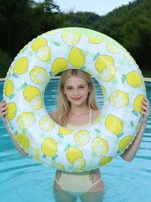 Lemon Shaped Thick Double Air Chamber Adult Swim Ring, Suitable For Water Entertainment, Beach Vacation, Beach Play, Beach Party, New Year Gift, Valentine's Day Gift - Multiple Styles - View 9