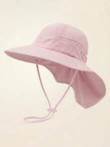 1-2岁 2-6岁 6-10岁 儿童防晒帽 夏季婴儿遮阳帽 幼儿遮阳帽 男女童薄肩披肩大帽檐渔夫帽 - 1PC - 查看 30