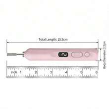 Electric Nail Drill, Mini Nail Drill USB Machine With 12 PCS Drills Bits & Sanding Bands,Manicure Art Pen Remove Polisher, Gel Nail Drill For Acrylic, Manicure Pen Sander Polisher, Cuticle Removal, Suitable For Women Home Or Nail Salon Use, Beginner-Friendly - Pink - View 9