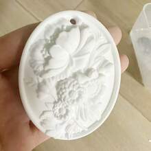 1pc Chrysanthemum Aroma Stone Silicone Mold, Handmade DIY Fragrance Stone Decor Mold, Multiple Patterns, Non-Stick, Easy Demold - White - View 6