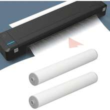 2 Rolls Papel de impresora térmica A4 papel de impresora térmica 210 * 30mm impresoras portátiles móviles compatibles adecuadas para viajes hogares fotos contratos - Blanco - Ver 4