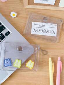 1 chiếc ví đựng thẻ trong suốt chống nước, ví mini đựng thẻ ID/thẻ tín dụng/tiền xu, hộp bảo vệ giấy tờ tùy thân. - Nhiều màu - Xem 5