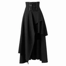 European And American  Bestseller Autumn And Winter 5-Color Irregular Gothic Midi Skirt - Navy Blue - View 7