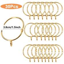 10pcs/30pcs/50pcs Roman Curtain Rings, Curtain Rings With Eyelets, 3.8cm/1.5inch Metal Curtain Rings, Hanging Rings And Curtain Hooks, No Need To Dismantle Curtain Track, Roman Pole, Easy Installation, Suitable For Living Room And Bedroom Curtains, Shower Curtain Hooks (Gold, Black, Silver) - Multicolor - View 17