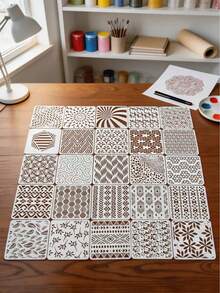 25pcs Asymmetrical Geometric Painting Hollow Template - Irregular Shapes - View 11