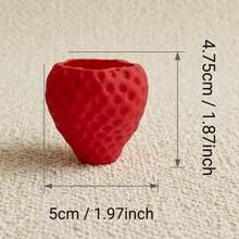 草莓造型种植盆，可爱纹理迷你多肉植物种植盆，适合小型室内植物，塑料草莓造型花盆，可摆放在书桌、书架和窗台上装饰 - A - 查看 7