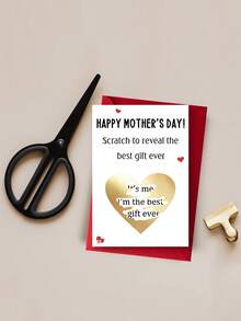 1 Set Interesting Mother's Day Scratch Card (With Envelope), Mother's Day Greeting Card Set, Interactive Card Reveals Special Mother's Day Gift, Suitable For Expressing Blessings And Gratitude On Mother's Day And Birthdays - One Size Fits All - View 4