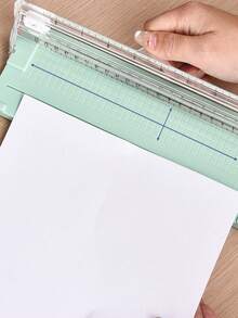 Cortador de papel A4 portátil de plástico, herramienta de corte de fotos mini, cortador de papel manual de escritorio con hoja deslizante, de vuelta a la escuela, útiles escolares - Unitalla - Ver 5