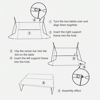 EDC Ultra-Light Foldable Aluminum Alloy Outdoor Camping Table, Portable Picnic BBQ Small Desk, Lightweight Compact Tabletop
