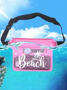 "BEACH"Large-Capacity Waterproof Waist Bag With Adjustable Belt, Made Of Pvc Material. This Large-Capacity Waist Pack Features A Three-Layer Sealed, Touch-Screen Compatible Waterproof Phone Pouch. - Multicolor - View 7