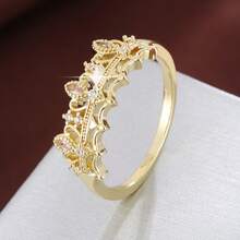 1 chiếc nhẫn thiết kế hình vương miện thanh lịch đính đá Cubic Zirconia dành cho nữ - Nhiều màu - Xem 26