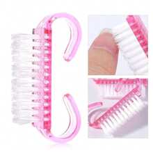 4pcs Pink Professional Nail Art Brush Set, Including 2 Angled Dust Brushes And 2 Handle Dust Brushes, Suitable For Nail Cleaning And Nail Design - Pink - View 11