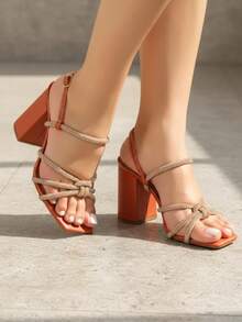 Women Heeled Sandals - Roof Tile - View 1