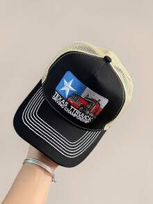 Breathable Mesh Baseball Cap, Embroidered, Unisex, Korean Style, Streetwear, Trucker Hat, Summer - Truck Baseball Cap - View 11