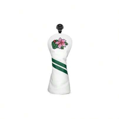 Premium PU Leather Driver Cover, Fairway Wood Hybrid Covers Men - Hibiscus Flower Embroidered Covers Woods And Driver - 1pc Or Set White Club Covers